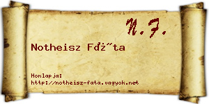 Notheisz Fáta névjegykártya